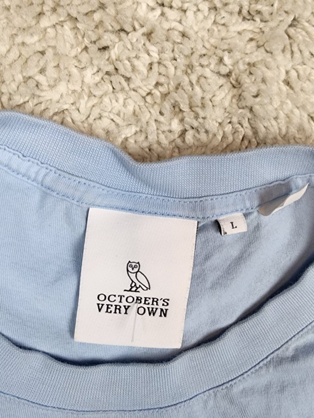 Drake OVO Shirt Mens Large Blue Paradise Octobers Very Own Gold Owl Made USA L - Picture 5 of 7